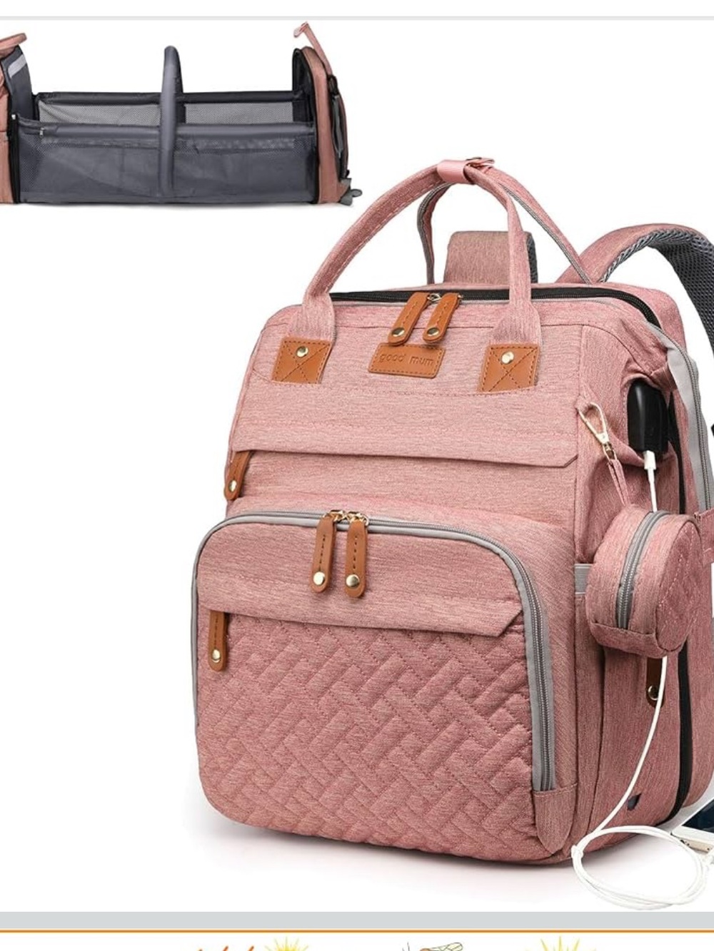 Good mum diaper bag/book bag/backpack